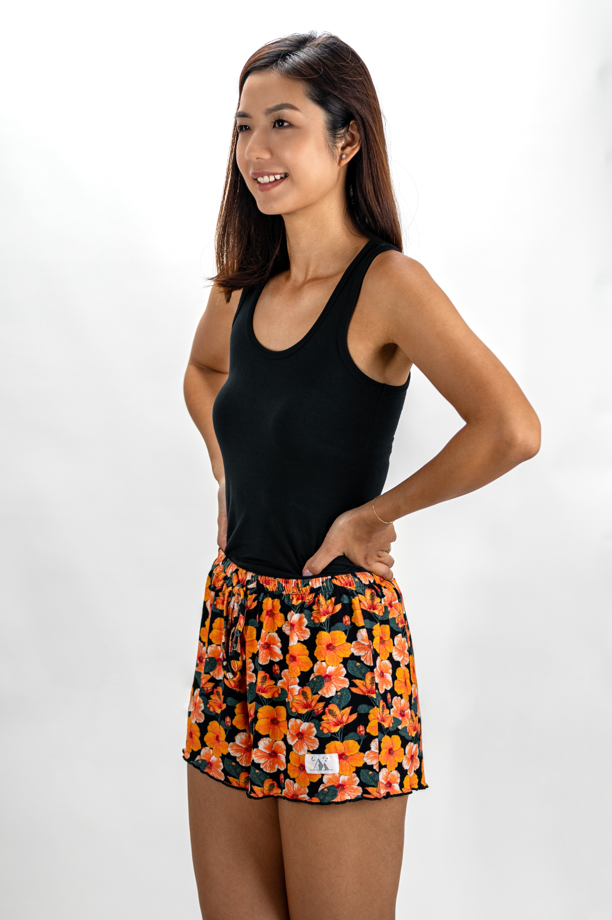 Bamboo Shorts Oshibana bamboo racerback tank top