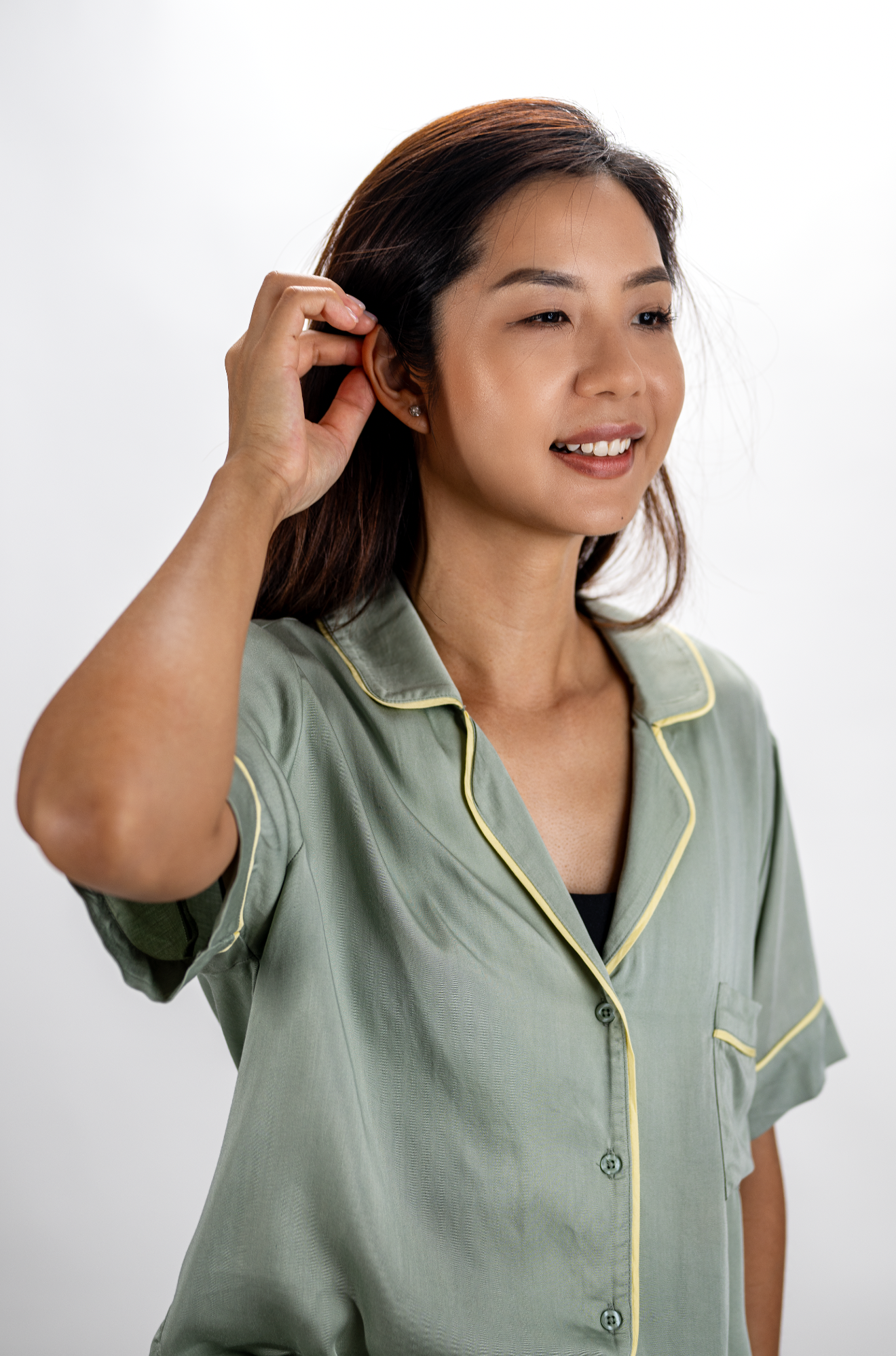 Sage Satin Pajama Set