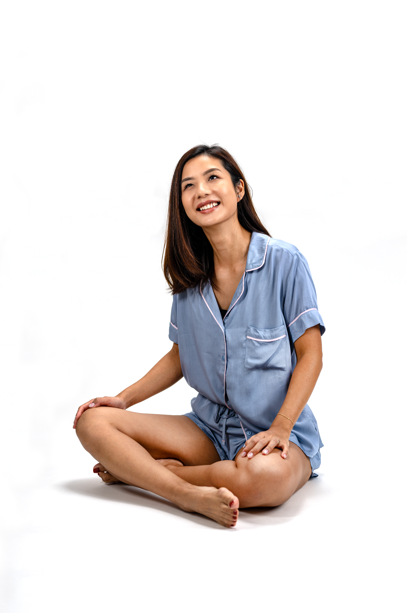 Dusty Blue satin pajama set