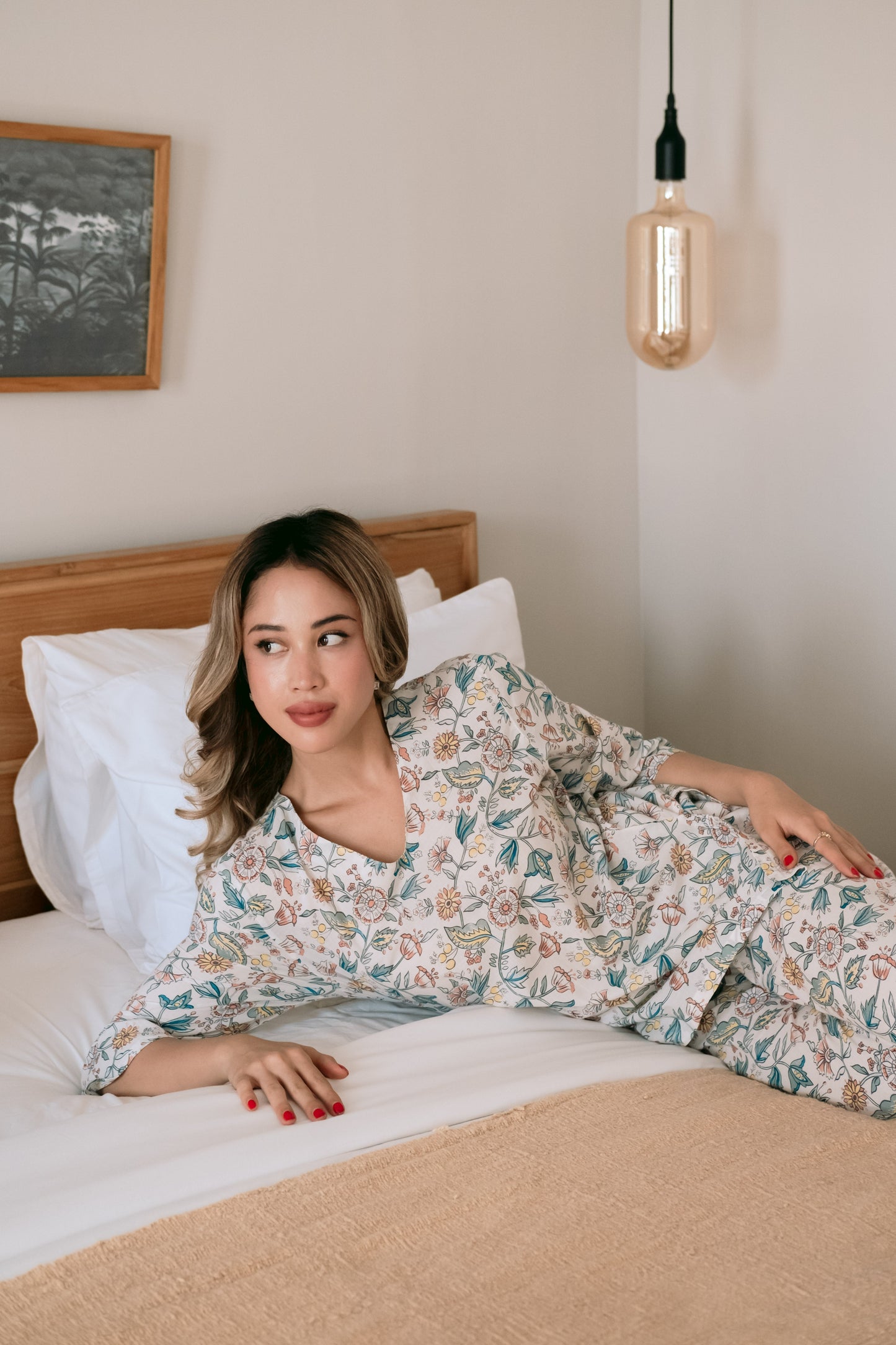 Flower-bed  Long Cotton Pajamas