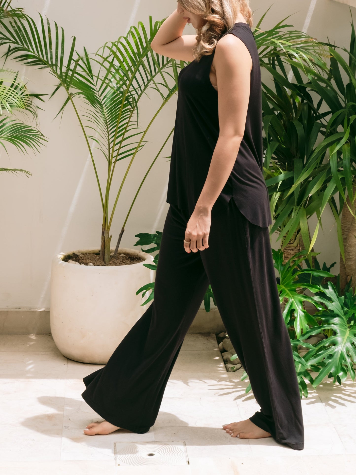 Coal Bamboo long loungewear set