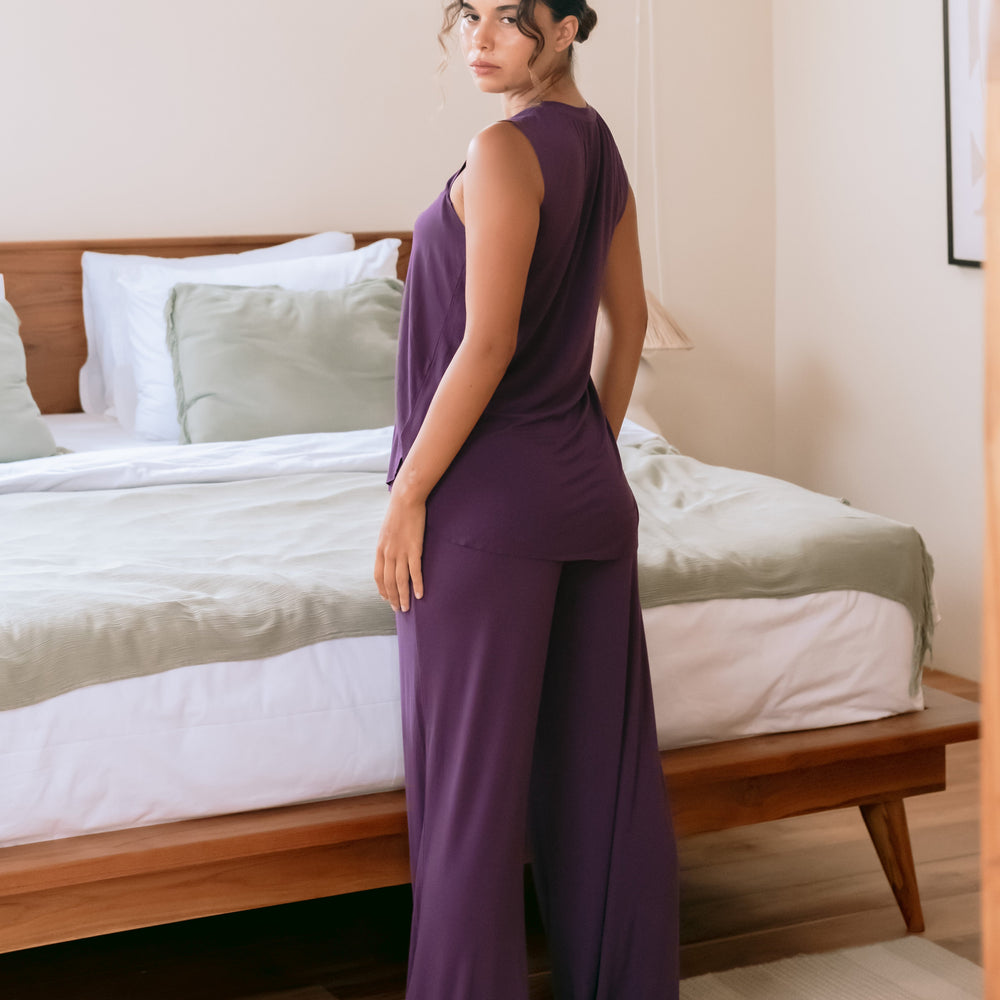 
                  
                    Plum Bamboo long loungewear set
                  
                